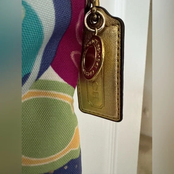 Rare Vintage Retro Multicolor Coach Poppy Pop C Graphic Art Canvas Crossbody Bag - Picture 4 of 13